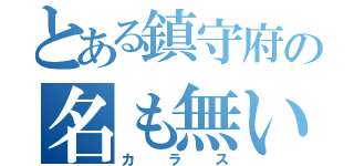 とある鎮守府の名も無い提督（カラス）