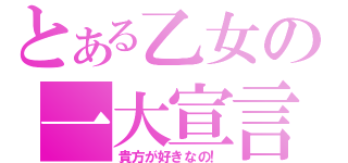 とある乙女の一大宣言（貴方が好きなの！）