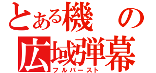 とある機の広域弾幕（フルバースト）