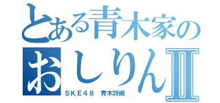 とある青木家のおしりんⅡ（ＳＫＥ４８ 青木詩織 ）