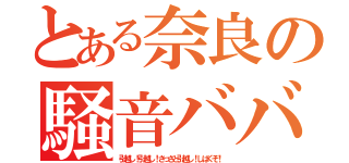 とある奈良の騒音ババア（引越し！引越し！さっさと引越し！しばくぞ！）