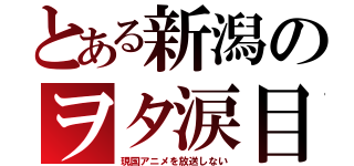 とある新潟のヲタ涙目（現国アニメを放送しない）