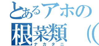 とあるアホの根菜類（笑）（ナカタニ）