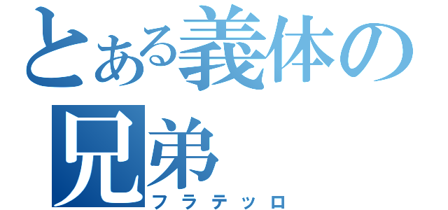 とある義体の兄弟（フラテッロ）