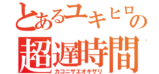 とあるユキヒロの超遅時間（カコニサエオキザリ）