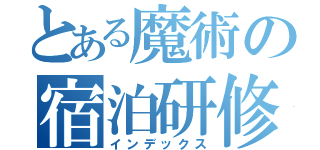 とある魔術の宿泊研修（インデックス）