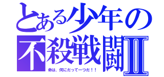 とある少年の不殺戦闘Ⅱ（命は、何にだって一つだ！！）