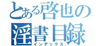 とある啓也の淫書目録（インデックス）