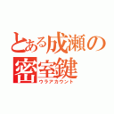 とある成瀬の密室鍵（ウラアカウント）