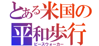 とある米国の平和歩行（ピースウォーカー）