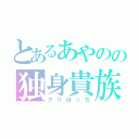 とあるあやのの独身貴族（クリぼっち）