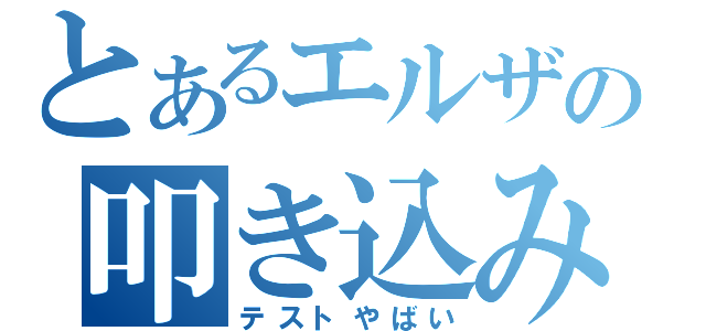 とあるエルザの叩き込み（テストやばい）