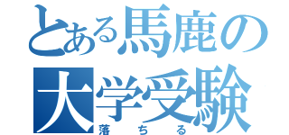 とある馬鹿の大学受験（落ちる）