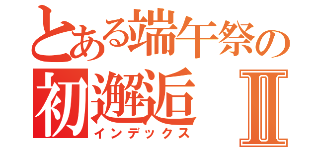 とある端午祭の初邂逅Ⅱ（インデックス）