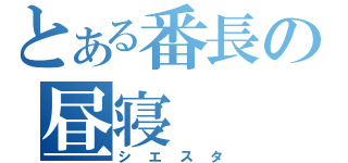 とある番長の昼寝（シエスタ）