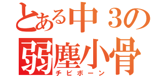 とある中３の弱塵小骨（チビボーン）