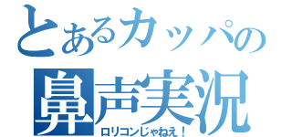 とあるカッパの鼻声実況（ロリコンじゃねえ！）