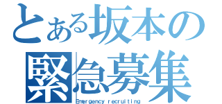 とある坂本の緊急募集（Ｅｍｅｒｇｅｎｃｙ ｒｅｃｒｕｉｔｉｎｇ）