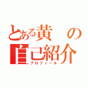 とある黄の自己紹介（プロフィール）