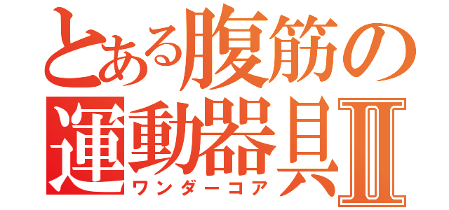 とある腹筋の運動器具Ⅱ（ワンダーコア）