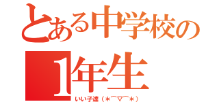 とある中学校の１年生（いい子達（＊⌒▽⌒＊））