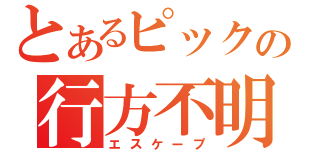 とあるピックの行方不明（エスケープ）