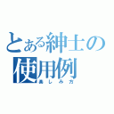 とある紳士の使用例（楽しみ方）