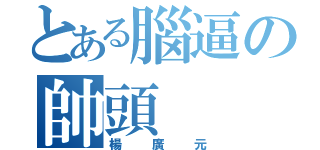 とある腦逼の帥頭（楊廣元）