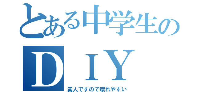 とある中学生のＤＩＹ（素人ですので壊れやすい）