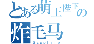 とある萌王陛下の炸毛马（Ｓａｐｐｈｉｒｅ）