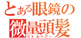 とある眼鏡の微量頭髪（リトルヘアー）