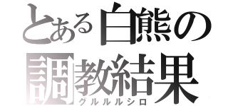 とある白熊の調教結果（グルルルシロ）