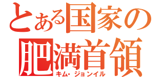 とある国家の肥満首領（キム・ジョンイル）