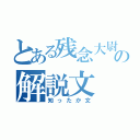 とある残念大尉の解説文（知ったか文）