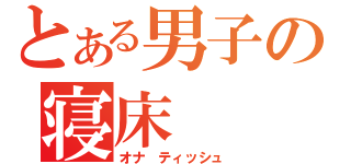 とある男子の寝床（オナ　ティッシュ）