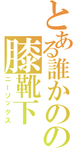 とある誰かのの膝靴下Ⅱ（ニーソックス）