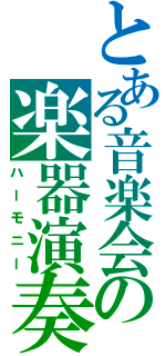 とある音楽会の楽器演奏（ハーモニー）