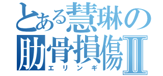 とある慧琳の肋骨損傷Ⅱ（エリンギ）