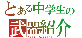 とある中学生の武器紹介（Ａｂｏｕｔ Ｗｅａｐｏｎｓ）