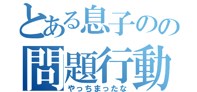 とある息子のの問題行動（やっちまったな）