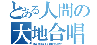 とある人間の大地合唱（我が魔法による悲痛な叫び声）