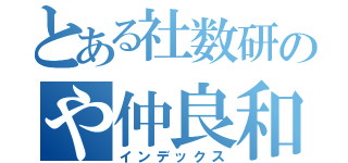 とある社数研のや仲良和（インデックス）