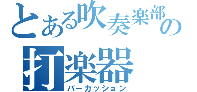 とある吹奏楽部の打楽器（パーカッション）