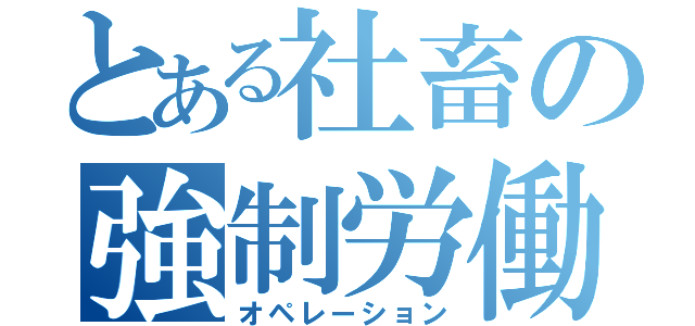 とある社畜の強制労働（オペレーション）