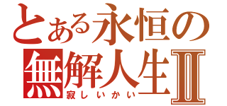 とある永恒の無解人生Ⅱ（寂しいかい）