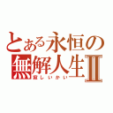 とある永恒の無解人生Ⅱ（寂しいかい）