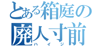 とある箱庭の廃人寸前（ハイジ）