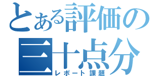 とある評価の三十点分（レポート課題）