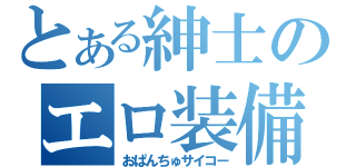 とある紳士のエロ装備（おぱんちゅサイコー）