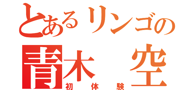 とあるリンゴの青木 空（初体験）